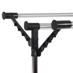 Stojan na šaty s výklopnými rameny, černá barva, kov / plast, chrom