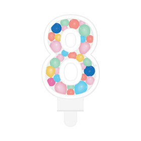 Svíčka dortová barevné lentilky číslo 8 - Albi