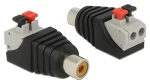 DeLock Terminal Block 2 Pin - Cinch (F) / Redukce / RCA / s tlačítkem (65565)