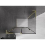 MEXEN/S - Velar L sprchový kout, posuvné dveře 110 x 85, grafit, zlato kartáčovaná 871-110-085-43-55