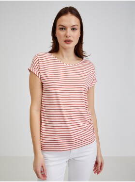 Červeno-bílé dámské pruhované tričko ORSAY dámské