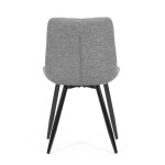 Židle jídelní, stříbrná látka, nohy černý kov