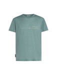 Pánské merino triko s krátkým rukávem ICEBREAKER Mens Core SS Tee Single Line Camp, Blue Ash velikost: M