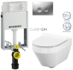 GEBERIT KOMBIFIXBasic vč. matného tlačítka DELTA 25 + WC CERSANIT CLEANON CREA OVÁL + SEDÁTKO 110.100.00.1 21MA CR1