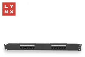 LYNX Patch panel 12 portů černý / Patch panel / 19" / UTP / Cat6 / 50µ pozlacení / nestíněný (LX-12-UTP6-BK)