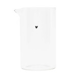 Bastion Collections Skleněný džbánek Black Heart 250 ml, čirá barva, sklo