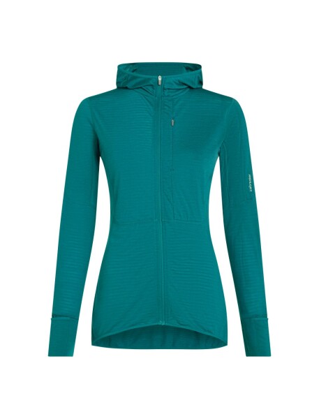 ICEBREAKER Wmns Mer 200 Realfleece Descender LS Zip H, Tidal Teal (vzorek) velikost: S