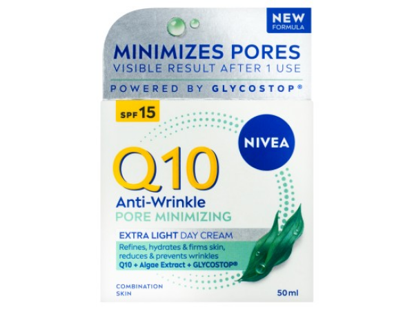 Nivea Q10 Anti-Wrinkle Pore Minimizing Extra lehký denní krém proti vráskám OF15 50 ml