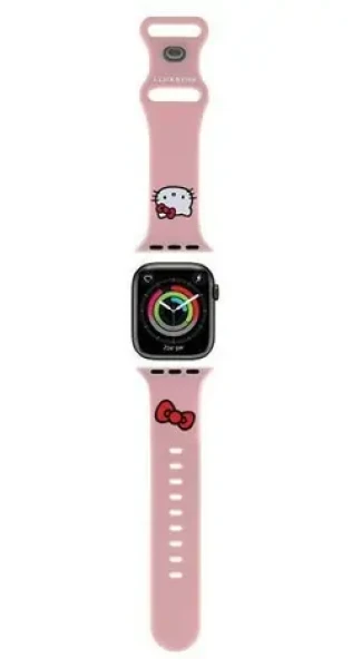 Hello Kitty Silikonový řemínek Kitty Head růžová / Řemínek / pro Apple Watch 42/44/45/49 mm