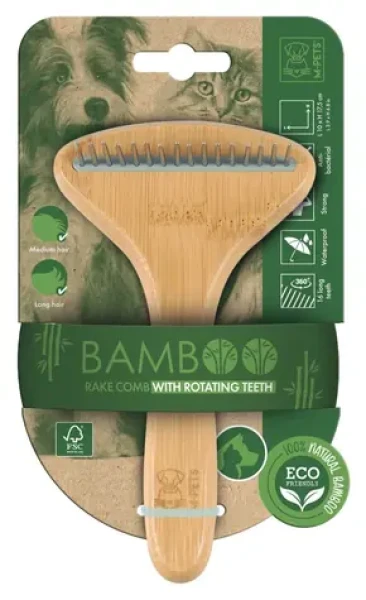 M-PETS Bamboo 16 zubů / Hřeben na srst / Pro dlouhou srst (353311)