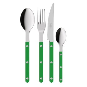 SABRE PARIS 4-dílná sada příborů Bistrot Brillant – Garden Green, zelená barva, kov