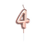 Svíčka dortová rose gold 5 cm číslo 4 - Albi