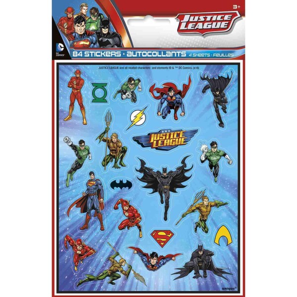 Liga spravedlnosti samolepky 4 archy Liga spravedlnosti samolepky 4 archy