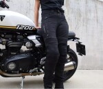 Dámské kalhoty Trilobite Parado doublelayer Aaaa slim fit jeans black level 2 (prodloužené) - 32 / černá