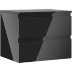 MEXEN/S - Orio koupelnová skříňka pod umyvadlo 60 cm s deskou, 2 zásuvky, černá lesk 91A10-06047-2-BFFC70