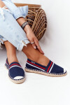 Espadrilky Na Pletené Podrážce Big Star HH274483 Tmavě Modre 37