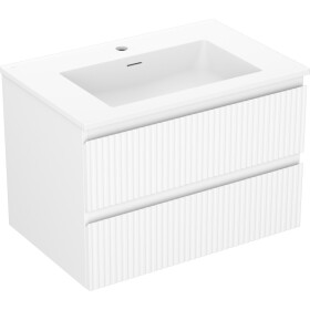 MEXEN/S - Rivel koupelnová skříňka 70 cm s umyvadlem Otis, 2 zásuvky, reliéf , bílá mat 91A20-07047-2-BFF01-W18M01