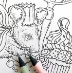 Berättelser fran midnattsmaskeraden, antistresové omalovánky, Hanna Karlzon