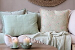 Chic Antique Prošívaný povlak na polštář Aix Vintage Verte 60 × 40 cm, zelená barva, textil