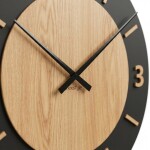 DumDekorace NORDIC OAK , 75 cm dubové nástěnné hodiny s tichým mechanismem