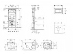 GEBERIT - Duofix Set předstěnové instalace, klozetu a sedátka Tece One, tlačítka Sigma30, Rimless, SoftClose, bílá/lesklý chrom SANI11CT3105