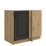 Spodní rohová skříňka Stilo 105 DN 1F Barva korpusu: Dub artisan, Barva dvířek: Bílá