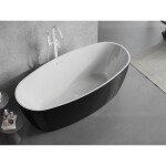 MEXEN/S - Lira volně stojící vana vzor 170 x 80, bílá/černá, sifon a přepad biał 52831708075-20