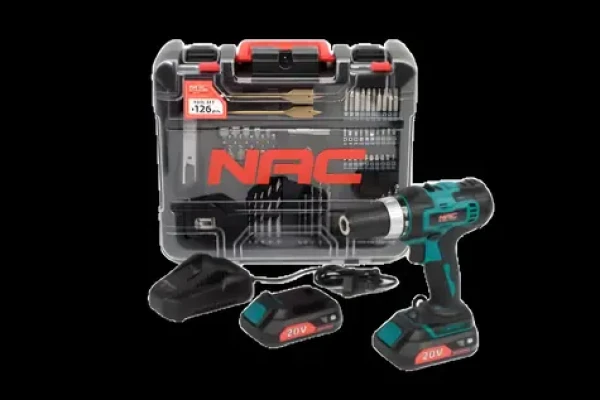 NAC CDB2-40-S-LI-20V / Aku vrtačka / 20V / 2x 2Ah / 126 dílů příslušenství (CDB2-40-S-LI-20V)