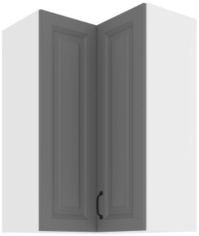 Horní rohová skříňka Stilo 60x60 GN-90 2F (90°) Barva korpusu: Bílá, Barva dvířek: Dust Grey