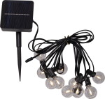 STAR TRADING Světelný řetěz na solární napájení Globe Mini – 10 LED žárovek, bílá barva, plast