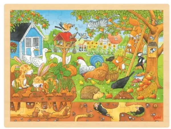 GOKI Dřevěné puzzle Zákoutí naší zahrady