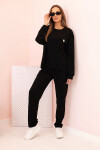 Komplet dámský máslový mikina a kalhoty s gumou černý UNI