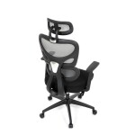 Kancelářská židle, šedá síťovina, černý plast, kolečka na tvrdé podlahy