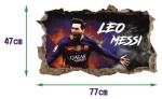 DumDekorace Nálepka na zeď 3D Lionel Messi 47x77 cm