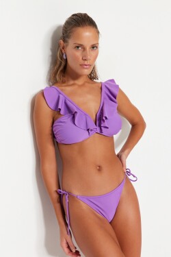 Trendyol Lilac Underwire Flounce Bikini Top