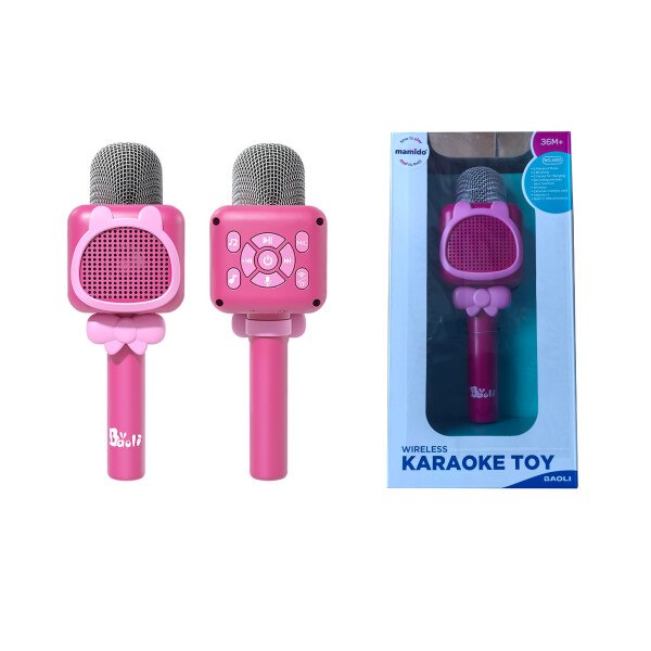 Mamido Dětský bezdratový Bluetooth karaoke mikrofon růžový MT1561