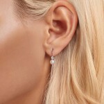 Stříbrné náušnice s perlou a 0,1 ct MOISSANITE + CERTIFIKÁT, Stříbrná Bílá