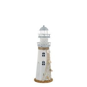 Chic Antique Svítící dekorace LED Lighthouse 28,5 cm, modrá barva, kov