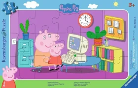 Ravensburger Prasátko Peppa: Před počítačem - 15 dílků