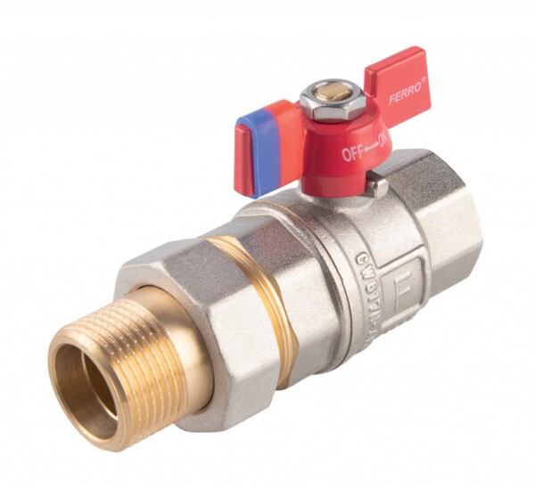 NOVASERVIS - Kulový plnoprůtočný kohout se šroubením, motýlek ŠM 5/4" KFPS4