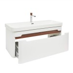 Koupelnová skříňka s umyvadlem a baterií SAT Fusion 97,5x43x45 cm bílá matná mat SATFUSION100WMWBA SATFUSION100WMWBA