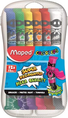 Maped Maped, 810520, Color' Peps, sada temperových barev, 12 ks