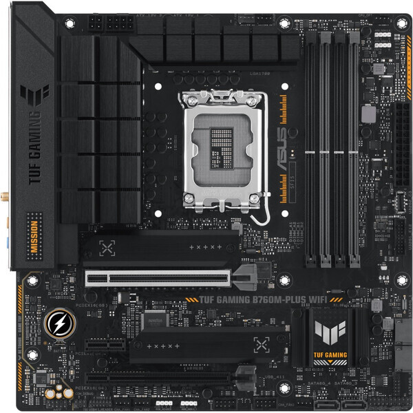 ASUS TUF GAMING B760M-PLUS WIFI / B760 / LGA 1700 / 4x DDR5 / 2x PCIEx16 / 1x 2.5GLAN / WIFI / mATX (90MB1ET0-M0EAY0)