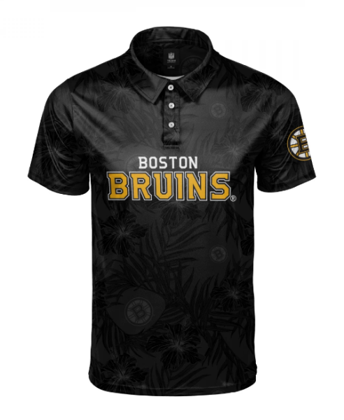 FOCO Pánské Tričko Boston Bruins Floral Wordmark Polyester Polo Velikost: