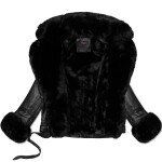 Dámská bunda ramoneska s kožešinovým límcem (61M8507-392A) černá - Goodlooking S