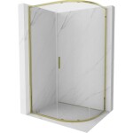 MEXEN - Exo čtvrtkruhový posuvný sprchový kout 100 x 80, transparent, zlato 8131-100-080-50-00
