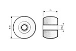 NábytekProNás Kolečko pr. 38 x 26 mm - plast VELIKOST BALENÍ: 1 ks MI-406