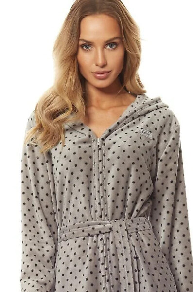 Dámský župan 7119 - L&L šedo-černá M