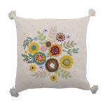 Bloomingville Vyšívaný polštář Pico Cotton 50 × 50 cm, multi barva, textil