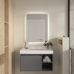 Erga Evelyn, LED zrcadlo 60x80cm, 2185 lm, 6500K, zadní osvětlení, ERG-V01-119-6080-00